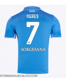 SSC Napoli David Neres #7 Maglia Gara Casa Repliche 2024-25